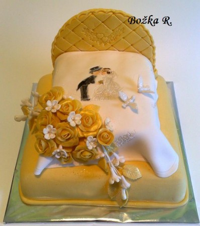 svadobná posteľ do zlata